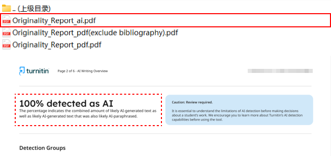 Turnitin AIGC 检测报告压缩包示例图